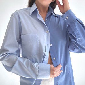 Dusty Blue Two Toned Reworked Lounge Shirt